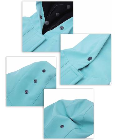 Blueberry Pet 16 Waterproof Dog Softshell Jacket Hooded Raincoat in Blue Turquoise | Outdoor Rain Gear with Leash & Harness Hole | Size 16 - Buy Online on GoSupps.com