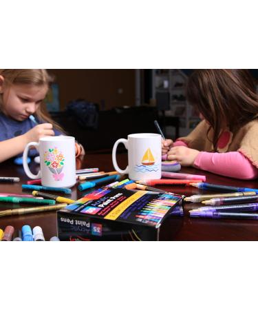 14 Pack Neon UV Fluorescent Acrylic Paint Pens - Extra Fine and Medium Tip Markers for Rock Painting, Ceramic, Glass - Water Based, Non-Toxic - Buy Online on GoSupps.com