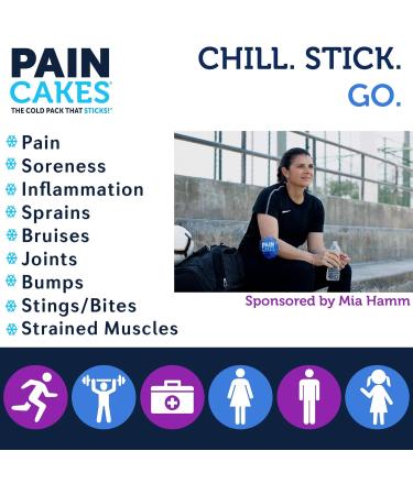 PAINCAKES Mini Reusable Cold Therapy Ice Pack - Stays in Place, Conforms to Body - 1 Set Mini (1 Purple 1 Blue) - Buy Online on GoSupps.com