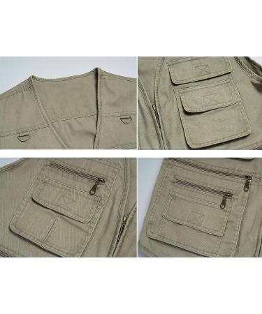 Flygo Men's Casual Black Outdoor Work Utility Vest with Multi Pockets - Buy Online on GoSupps.com