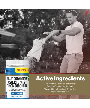Vit Direct - Glucosamine Calcium & Chondroitin (with MSM Complex) - 120 Triple Action Capsules - Joint Care Supplement - Supports Joint Health - Designed to Reduce Joint Pain - Buy Online on GoSupps.com