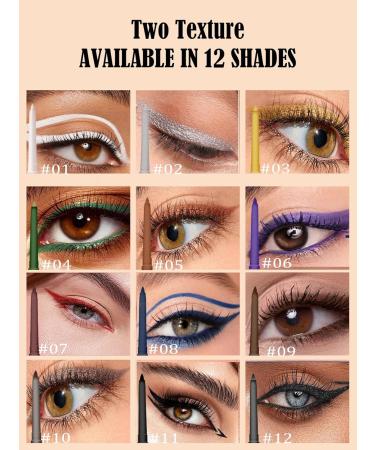  LYSdefeu Waterproof Gel Eyeliner Glossy Matte Cream Colored Eyeliner Pen Green Long-Lasting Smudge-Resistant Ultra-Pigmented Multichrome Quick-Drying Vegan Makeup Gift for Women - 04 - Buy Online on GoSupps.com