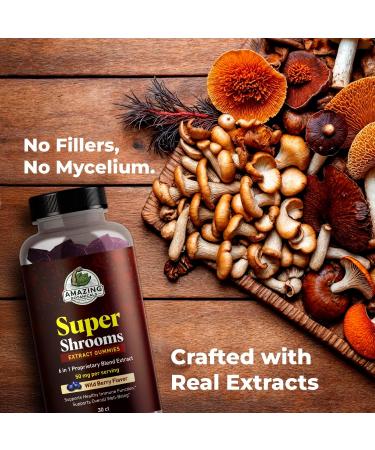 Organic Super Shrooms 6-in-1 Mushroom Supplement Energy, Memory, Focus & Brain Health Lion s Mane, Reishi, Chaga, Cordyceps & More Vegan, Non-GMO, Immune and Cognitive Support 30 Count 30 Count (Pack of 1) - Buy Online on GoSupps.com