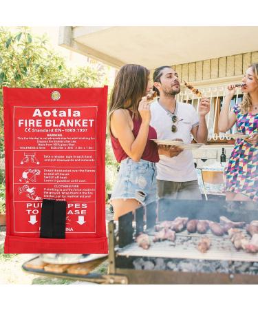 Aotala Fire Blanket 2-Pack - Emergency Flame Retardant Protection for Kitchen, Fireplace, Grill, Car, Camping - Fiberglass Heat Insulation - Tangzi002 - Buy Online on GoSupps.com