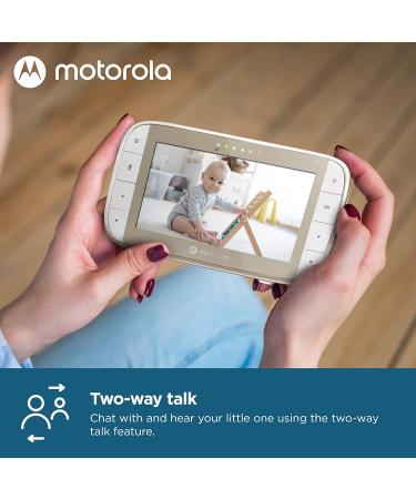 Motorola VM50G Baby Monitor Camera - 5 Color Display - Lullabies - Two-Way Communication - Night Vision - White/Gold - Buy Online on GoSupps.com