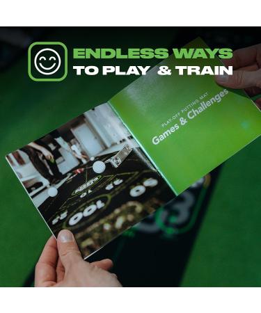 Back 2 Basics Golf Play-Off Putting Mat - 10 ft - Realistic Green Surface - Drills & Games - Indoor/Outdoor Training Aid - Buy Online on GoSupps.com