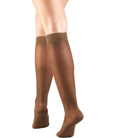 Buy Truform Sheer Compression Stockings 15-20 mmHg for Women - Knee High Dot Pattern Espresso X-Large (Pack of 2) - International Shipping Available - Buy Online on GoSupps.com