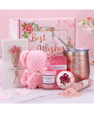 Pubpok Birthday Gifts for Women Unique  Relaxing Spa Gift Self Care Gifts for Women  Gift Basket for Her Mom Sister Best Friend Female  Christmas Valentines for Women Who Have Everything Rose Gift03