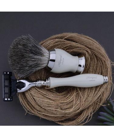 Premium Men's Shaving Kit | 3 Edge Razor Badger Hair Brush Soap & Bowl - Perfect Grooming Set - Buy Online on GoSupps.com