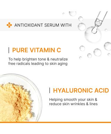 Advanced Vitamin C Serum with Hyaluronic Acid | Anti-Aging Dark Spot & Wrinkle Solution | Hydrating Face Serum with Centella Asiatica & Gotu Kola Extract - Buy Online on GoSupps.com