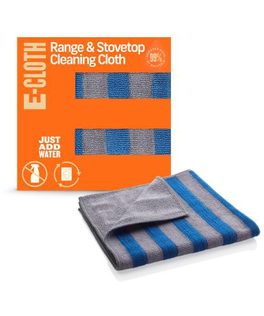 E-Cloth Range & Stovetop Cleaning Cloth, Reusable Premium Microfiber Cleaning Cloth, Ideal Oven & Glass Stove Top Cleaner, 100 Wash Guarantee, Blue & Gray, 1 Pack Old Version Cleaning Cloth - 1 Pack