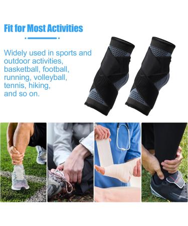 Shop VOCOSTE Ankle Compression Sleeve Socks - Adjustable Unisex Brace for Achilles Tendon Support | XL Size - Black & Gray - Buy Online on GoSupps.com