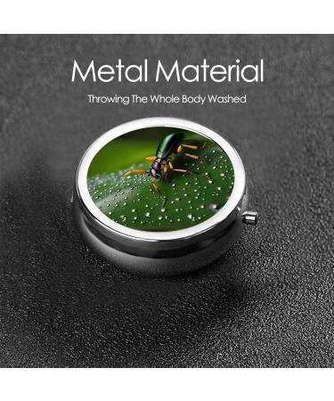 Rainbows Insects Round Pill Box - 3 Compartment Portable Organizer for Travel | Ideal for Purse or Pocket - Buy Online on GoSupps.com