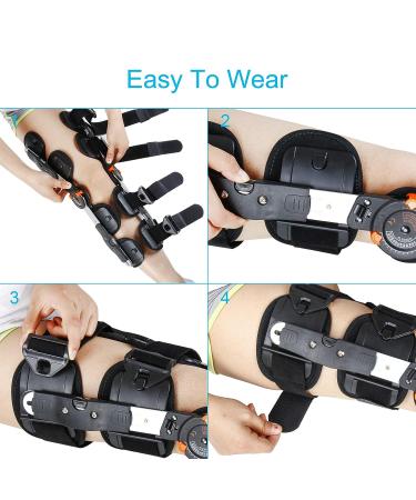 REAQER Hinged Knee ROM Brace - Adjustable Support for Knee Injury Recovery & Postoperative Rehabilitation - Buy Online on GoSupps.com