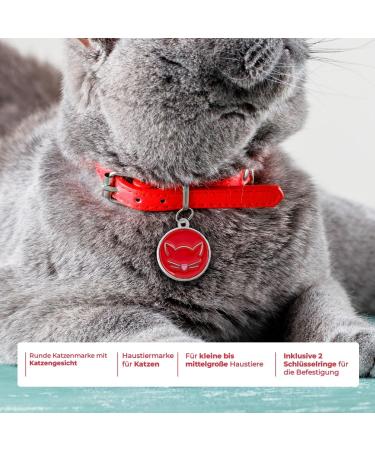 Ibera Gifts - Personalized Round Cat Collar with Engraving for Medium to Large Cats - Red Cat Necklace & Address Tag - Buy Online on GoSupps.com