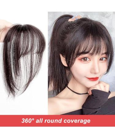 Clip in Bangs Human Hair 3D Clip in Bangs Women Girls Dome Air Bangs Hairpiece Hair Extension for Daily Wear Dating (Dark brown) - Buy Online on GoSupps.com