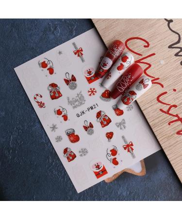 JMEOWIO 10 Sheets Glitter Christmas Nail Art Stickers Decals Self-Adhesive Cute Snowflake Winter Holiday Nail Supplies Nail Art Design Decoration Accessories - Buy Online on GoSupps.com