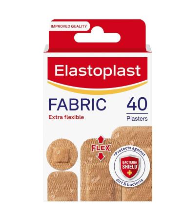 Elastoplast Fabric Extra Flexible Breathable 40 Plasters/Water Repellent (Packaging May Vary) 40 Piece Assortment