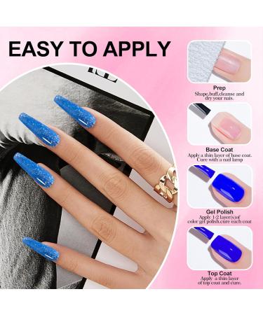 6 Colors Glitter Series Gel Nail Polish Kit-Glitter Sparkle Pink Blue Light Grey- Soak-Off UV/LED Nail Polish Gel for Home Salon DIY Nail Art 5ML - Buy Online on GoSupps.com