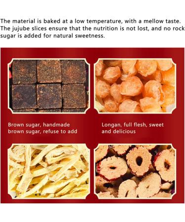 LIZEALUCKY 500g Brown Sugar Ginger Jujube Tea with Brown Sugar Cube Shredded Ginger Jujube Wolfberry Longan Red Rose No Added 20 Counts for Women - Buy Online on GoSupps.com