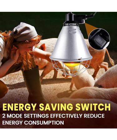 BrightArk 250W Poultry Heat Lamp with 2.5M Wire and 2M Hanging Chain - Energy Saving Switch, Livestock Breeding Brooder Lamp for Puppies, Chicks, Piglets, Reptiles (No Bulb) - Buy Online on GoSupps.com