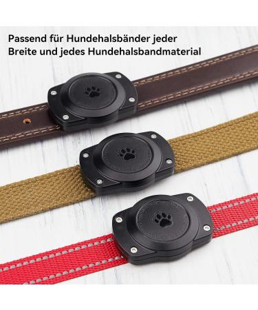 IPX8 Waterproof Airtag Dog Collar Holder - Universal Bracket for Airtag Dog & Cat Neck Bands (2 Pack - Black) - Buy Online on GoSupps.com