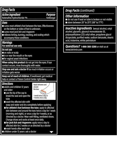 Lotrimin Ultra 1 Week Athlete's Foot Treatment 15g - Butenafine Hydrochloride 1% Cream - Buy Online on GoSupps.com
