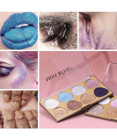 Eyeshadow Palette Fine Pressed 8 Colors Glitter Eye Makeup Palette - Blendable Natural Colors Make Up Eye Shadows Cosmetics Gift Fovolat M2 - Buy Online on GoSupps.com