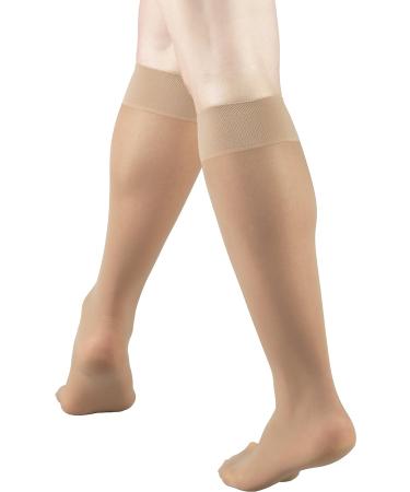 Truform Compression Knee High Stockings 8-15 mmHg - Beige Large (2 Pack) for Optimal Support & Style - Buy Online on GoSupps.com