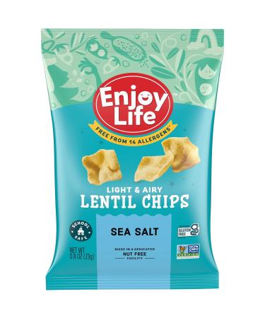 Enjoy Life Sea Salt Lentil Chips - 12 Bags, 0.8 oz Each, Vegan, Gluten-Free - Buy Online on GoSupps.com
