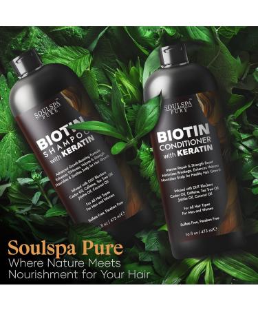 Biotin Shampoo & Conditioner Set with Keratin | Anti-Thinning Hair Growth Formula | DHT Blockers for Men & Women | 16 fl oz - Buy Online on GoSupps.com