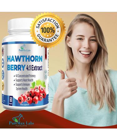 YUMMYVITE Hawthorn Berry 4:1 Extract Capsules - Immune System Support & Super Antioxidant - Buy Online on GoSupps.com