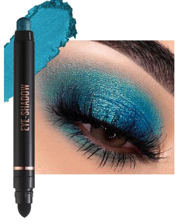 Lestpola Emerald Green Glitter Eyeshadow Stick Creamy Silky Waterproof Long Lasting Shiny Eye Pencil with Smudge Highly Pigmented Eye Makeup for No Wrinkles