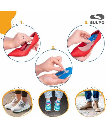 SULPO Gel Heel Cushions - 2 Pairs U-Shape Size 40-46 for Pressure Pain Relief & Heel Spurs - International Shipping Available - Buy Online on GoSupps.com