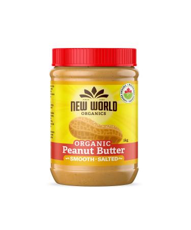 New World Foods Peanut Butter Smooth Salted Organic 1Kg Peanut 1 kg (Pack of 1)