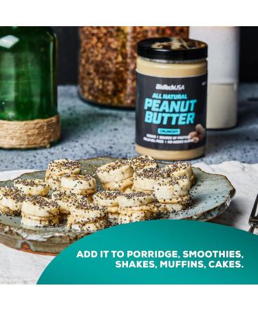 Biotechusa Peanut Butter | Natural Vegan Protein | Gluten-Free High-Fiber Palm Oil-Free | 1000g Smooth | International Shipping - Buy Online on GoSupps.com