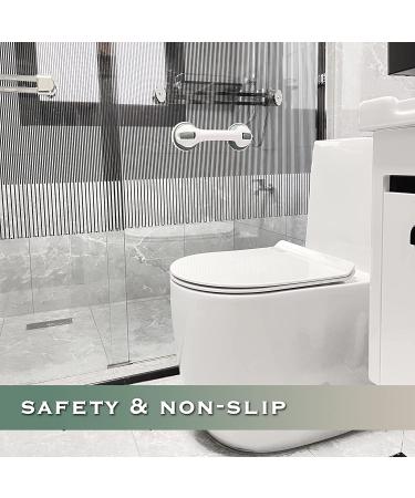 2 Pack 12 inch Shower Handle Grab Bars with Strong Suction Cups - Bathroom Balance Bar for Elderly Safety - Dark Green/White - Buy Online on GoSupps.com