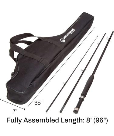 Wakeman Outdoors Charter Series Fly Fishing Combo Kit - 3 Piece Collapsible Fiberglass Pole with Ambidextrous Reel, Carry Case & Accessories - Buy Online on GoSupps.com