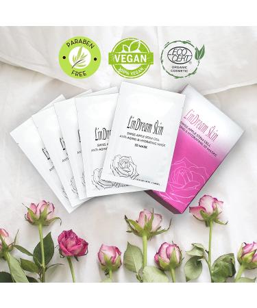 Moisturizing Sheet Masks for Face, Chin, and Neck - Beauty Spa Anti-Aging Treatment Set for Men and Women - Hydrating, Soothing, and Brightening Formula - 5 Sheets - Buy Online on GoSupps.com