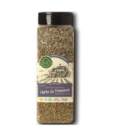 Eat Well Premium Foods - Herbs De Provence Seasoning 9 Ounce - 255 Gr Bulk Spice Quart Jar with Shaker Top, Seasoning - Spice Blend with Lavender, 100% Natural Blend