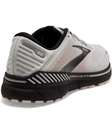 Brooks Adrenaline GTS 22 Women's Sneakers - Moulded Foam Insole, Lace-Up Closure, Comfortable Fabric Lining - Size 8.5 Grey/Rose/Black - Buy Online on GoSupps.com