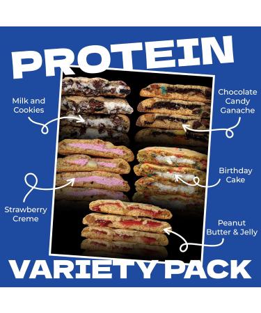 My Cookie Dealer Protein Cookies Variety Pack (5-Pack 2.2oz Each) - 15-17g of Protein per Cookie - Individually Wrapped Travel Snacks Variety Pack 2.2 Ounce (Pack of 5) - Buy Online on GoSupps.com