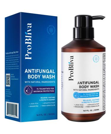 Antifungal Body Wash Treatment Soap Antibacterial Wash for Jock Itch Ringworm Back Acne Tinea & Foot Odor Medicated Skin Relief Cleanser Gel with Tea Tree Oil & Tolnaftate for Men and Women 1