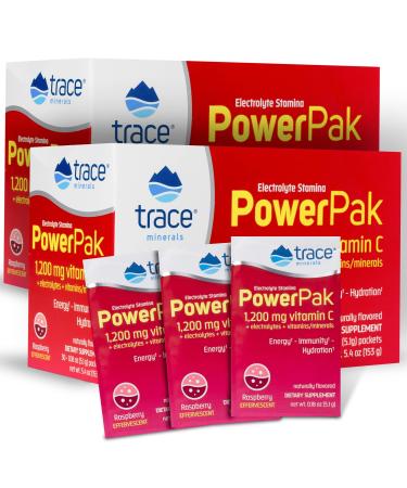 Trace Minerals Research Electrolyte Stamina PowerPak Raspberry 30 Packets 0.18 oz (5.1 g) Each