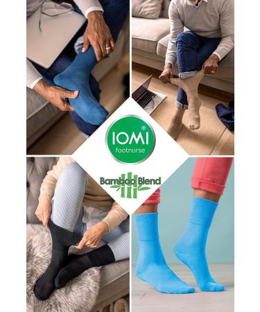 IOMI Extra Wide Non Binding Bamboo Diabetic Socks 3 Pack 10-12 Black - Men & Women - Buy Online on GoSupps.com