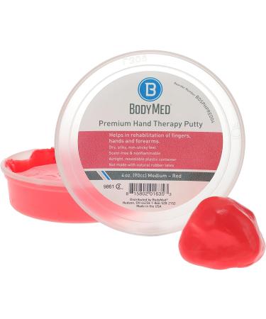 BodyMed Premium Hand Therapy Putty 4oz - Red, Medium Strength - Physical Rehabilitation & Strengthening - Buy Online on GoSupps.com