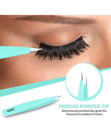 KICHLY Professional Eyebrow Tweezers Set - 4 Multi-Colored Tweezers & Travel Leather Case for Precision Plucking - Buy Online on GoSupps.com