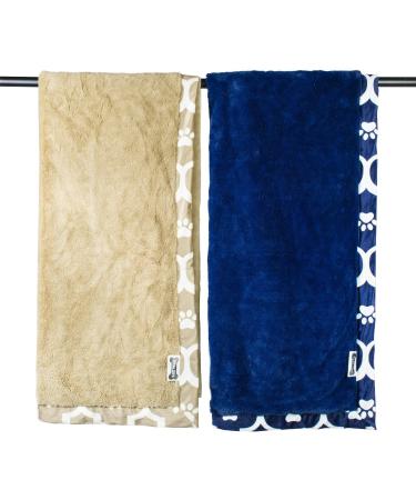 Bone Dry Moroccan Paw Print Pet Blanket 50 x 60 - Blue | Cozy and Stylish Pet Blanket - Buy Online on GoSupps.com