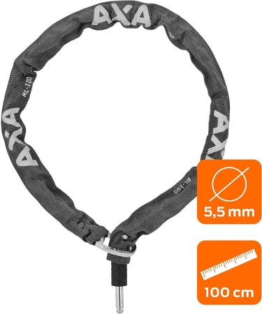 AXA RLC 100/5.5 Insert Chain for Frame Lock - Compatible with AXA Frame Locks - 100 cm 5.5 mm Black Polyester Coat - One Size - International Shipping Available - Buy Online on GoSupps.com
