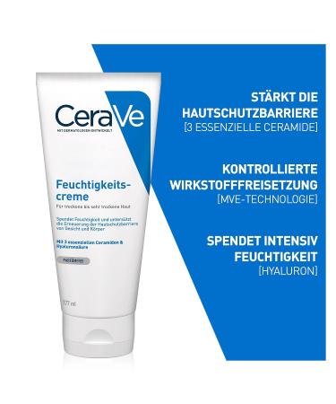 Cerave Moisturizer for Body & Face - Hydrating Cream for Dry Skin with Hyaluronic Acid & 3 Essential Ceramides | 354ml (1 Pack) - International Shipping Available - Buy Online on GoSupps.com